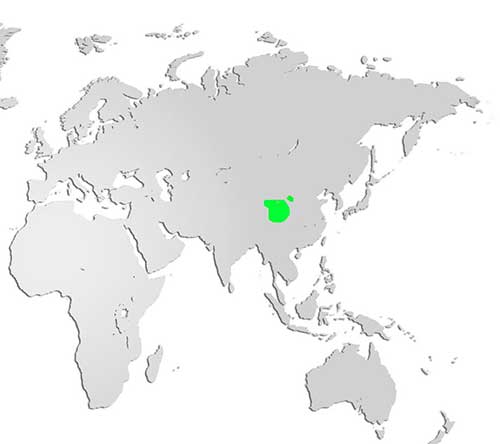 Blue-eared pheasant Map